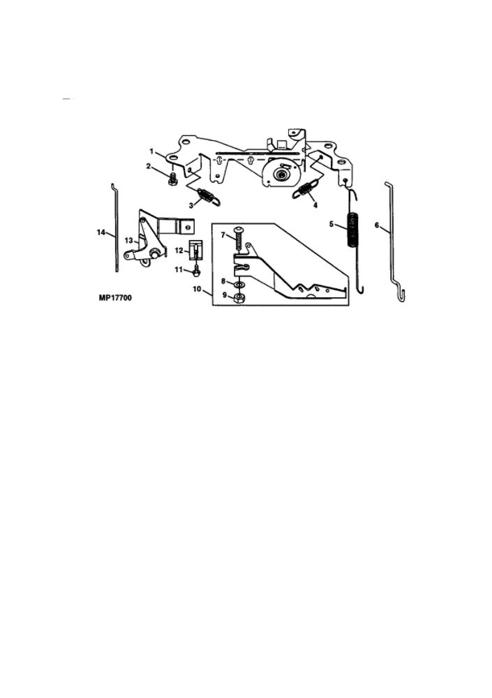 Governor Linkage Diagram and Parts List for 351700-1114  Briggs and Stratton Engine